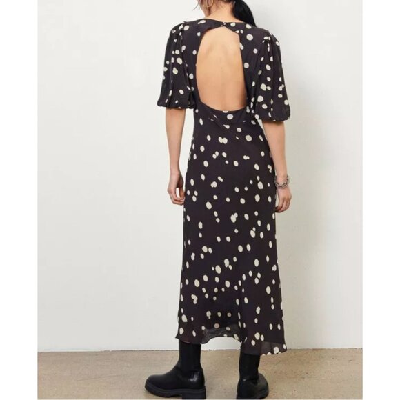 NWT ba&sh Delize Polka Dot Midi Dress - Picture 3 of 14
